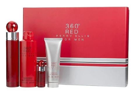 Estuche Perry Ellis 360 Red Hombre 4PZS 100ml EDT + Splash 100ml + 30ml EDT + After Shave